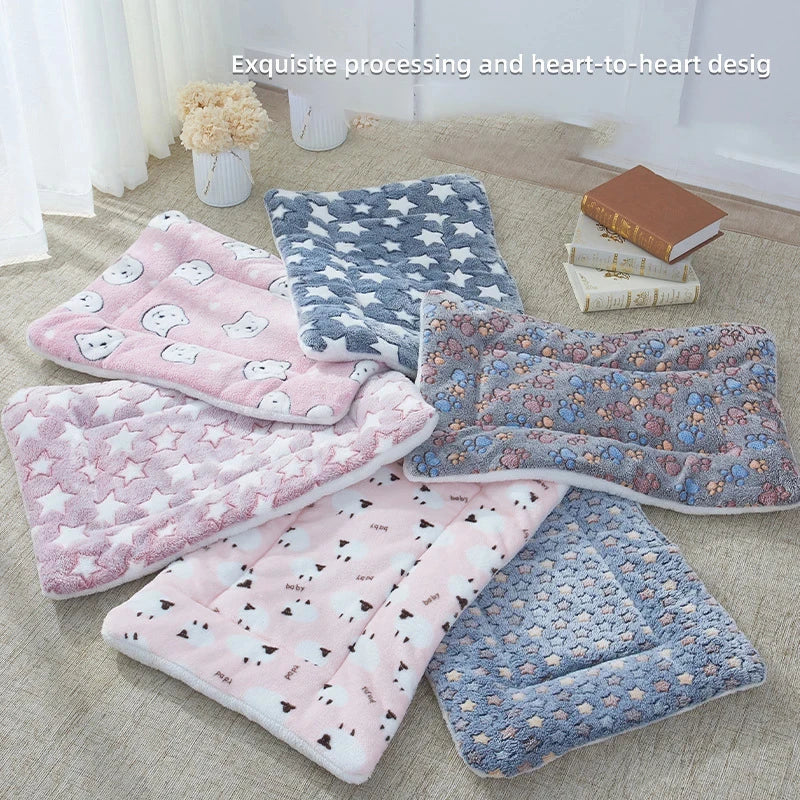 Cozy Flannel Pet Sleeping Mat | Soft Blanket for Dogs & Cats