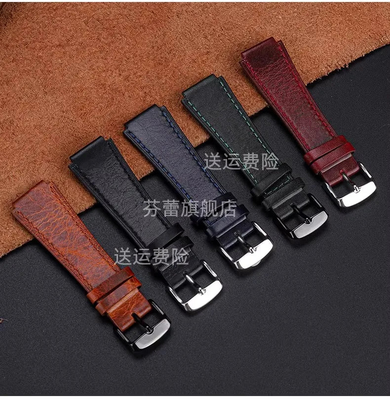 Retro Genuine Leather Watchband | Vintage Men's Bracelet 18MM