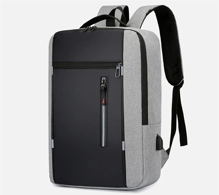 Men's Waterproof Oxford Laptop Backpack with USB Charging Port