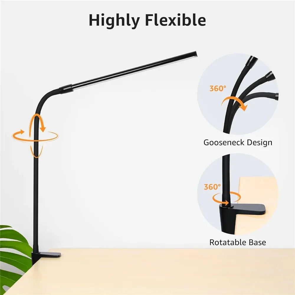 Dimmable Double Head LED Clip Desk Lamp | Brighten Your Workspace
