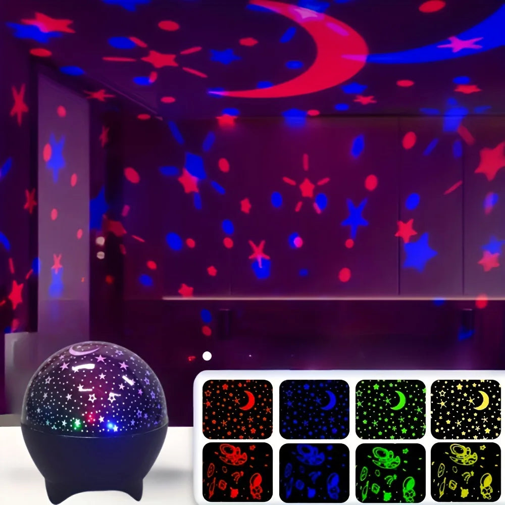 RGB Starry Moon Galaxy Projection Lamp | Kids Room Decor