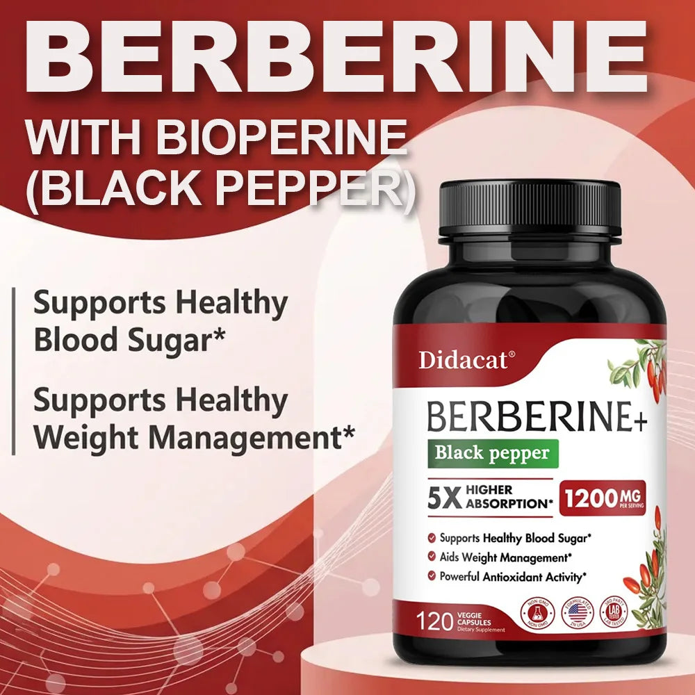 Ultra Pure Berberine Supplement 1200mg for Health Support