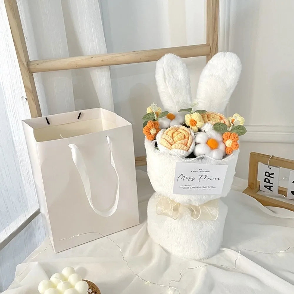 Ramo de flores de ganchillo hecho a mano | Set de regalo creativo de rosas tejidas