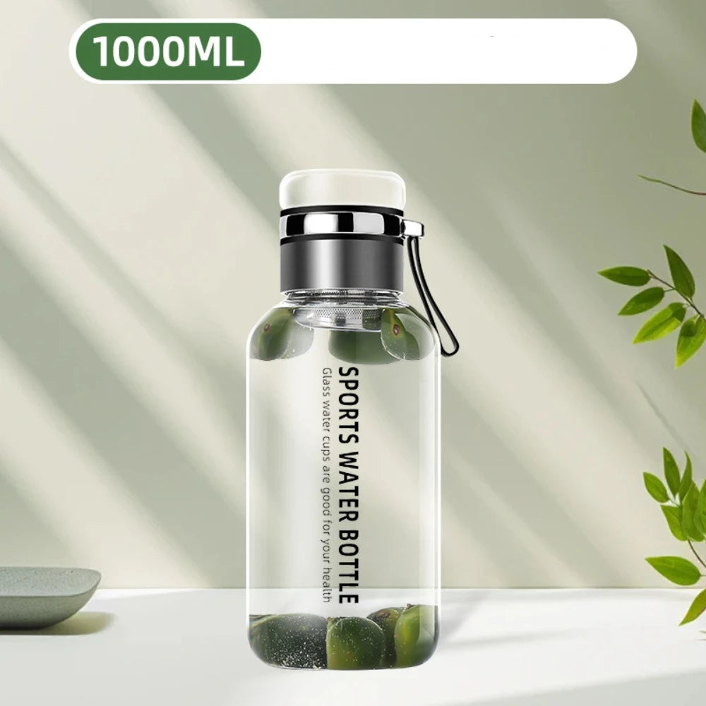 1L Large Capacity Glass Water Bottle | Portable Leakproof Drinkware