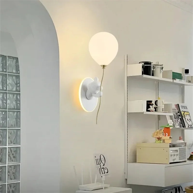 Lámpara de pared de oso creativo | Lámpara suave de globo de dibujos animados para habitaciones infantiles