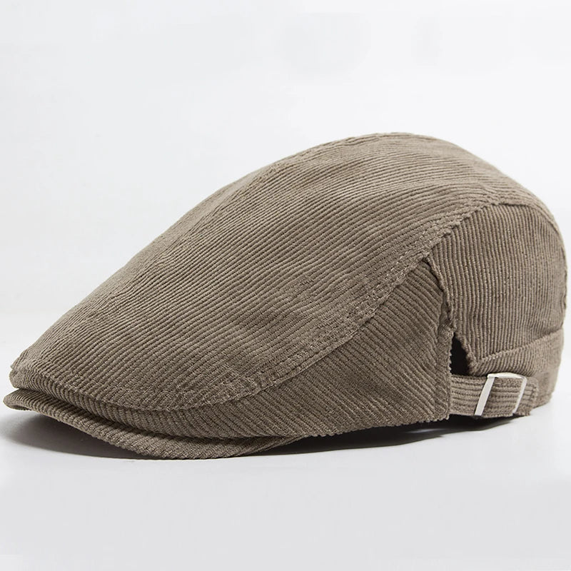 Unisex Corduroy Beret Hat | Vintage Newsboy Cap for All Seasons
