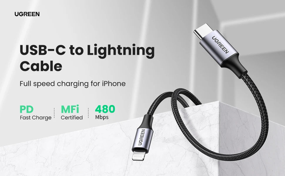 Fast Charging USB C to Lightning Cable | Compatible with iPhone