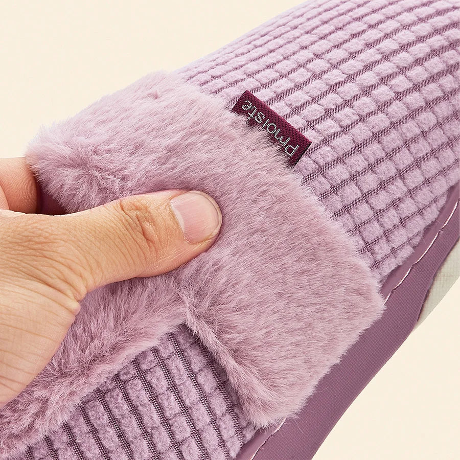 Men's Cozy Flannel Plaid Winter Slippers | Memory Foam Indoor Shoes
