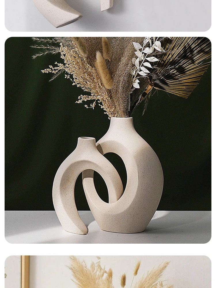Elegant White Plastic Vase Set | Modern Home Decor for All Spaces