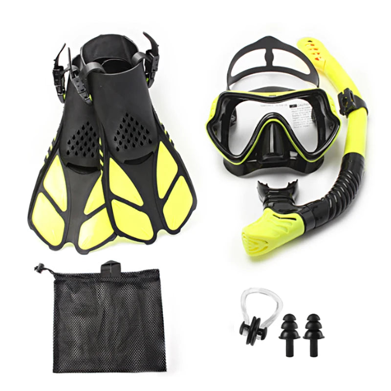 5PCS Snorkeling Set | Dive Mask, Snorkel & Adjustable Fins