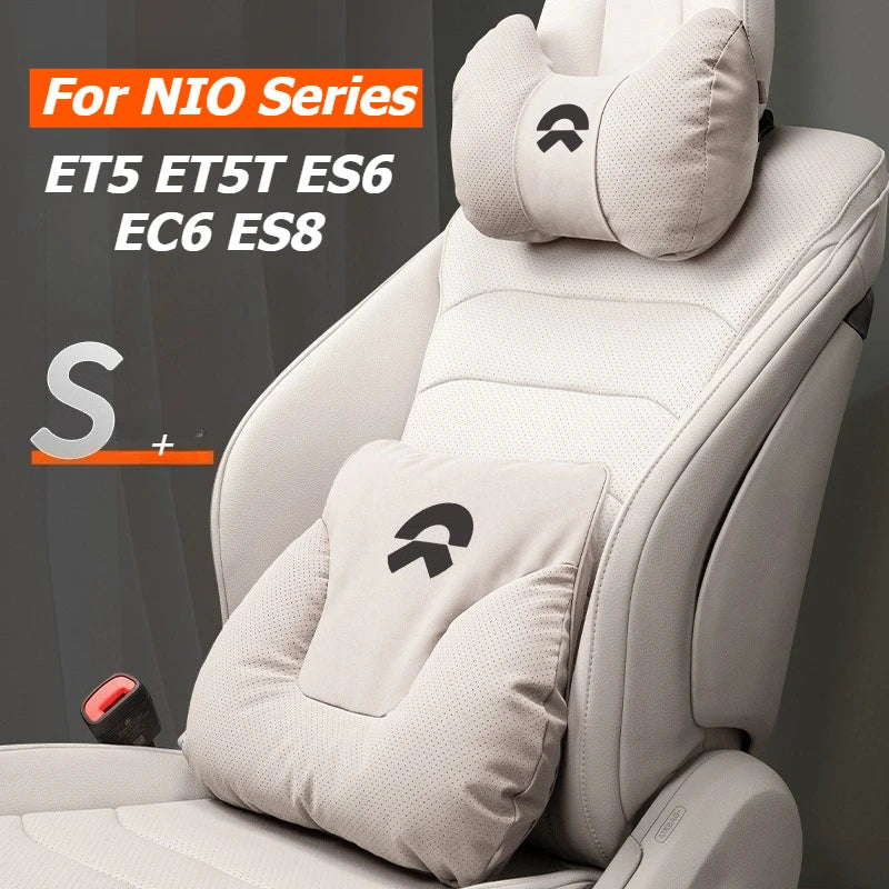 Premium Leather Car Neck Pillow | Ultimate Lumbar Support