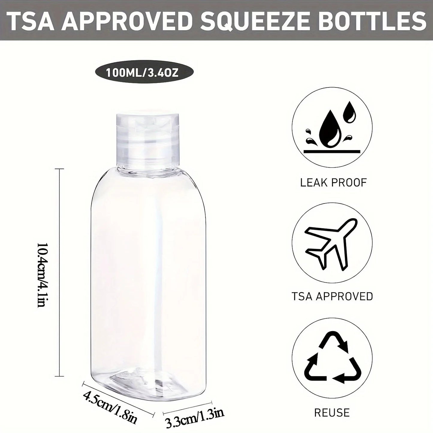 6pcs TSA-Approved Leakproof Travel Bottles for Essential Liquids