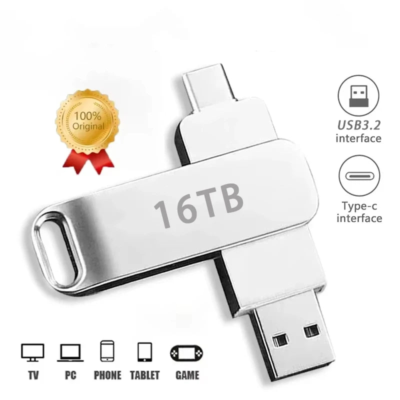 16TB USB 3.2 Flash Drive | Super High Speed Waterproof Stick