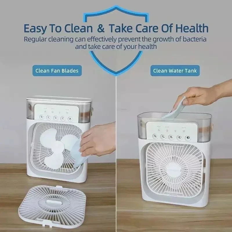 3-in-1 Portable Air Conditioner & Fan | Humidifier & Night Light
