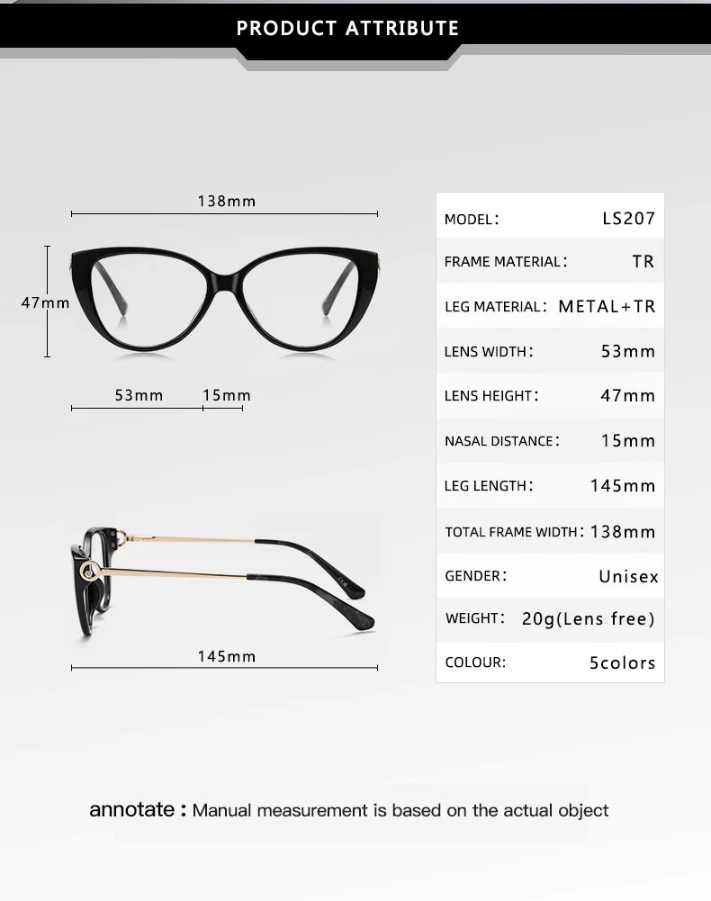 Fashionable Women's Spring Cat Eye Prescription Glasses 2026