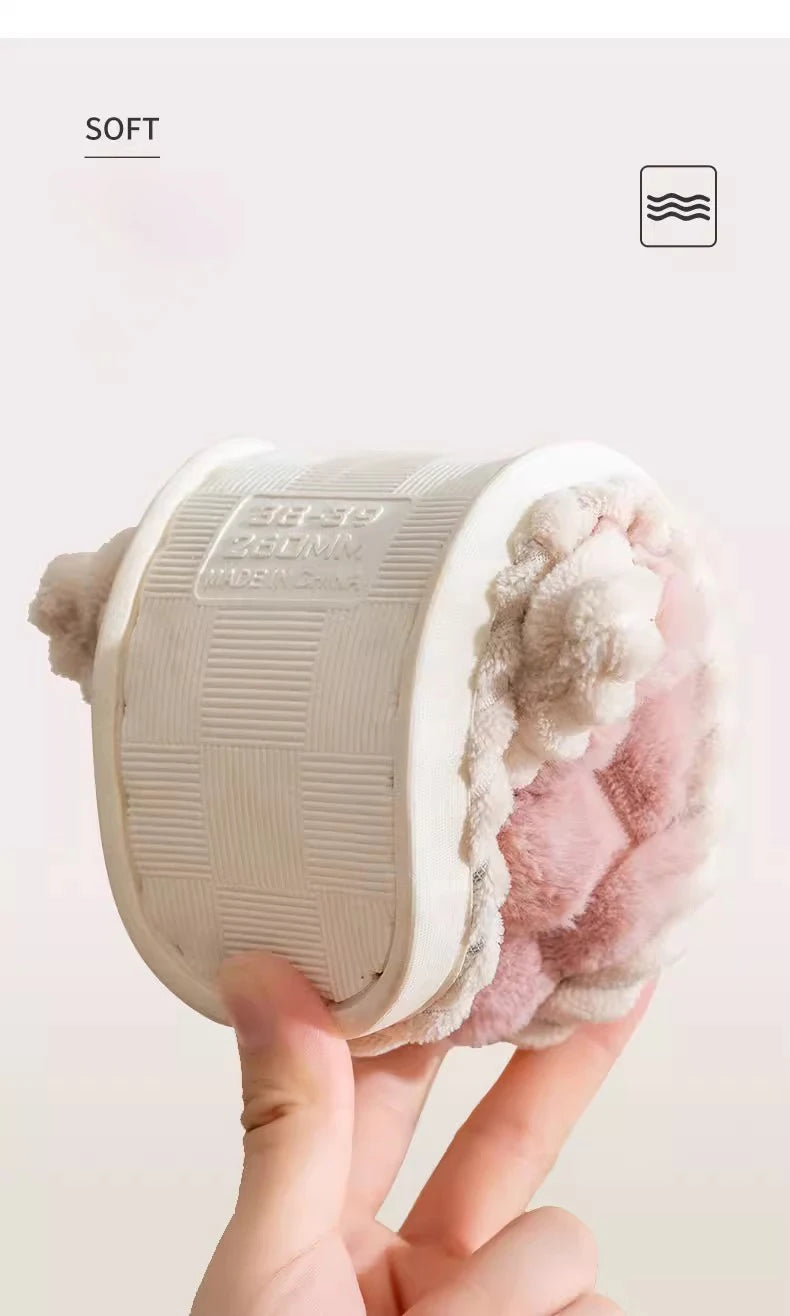 Cozy Warm Plush Cotton Slippers | Anti-Slip Indoor Footwear