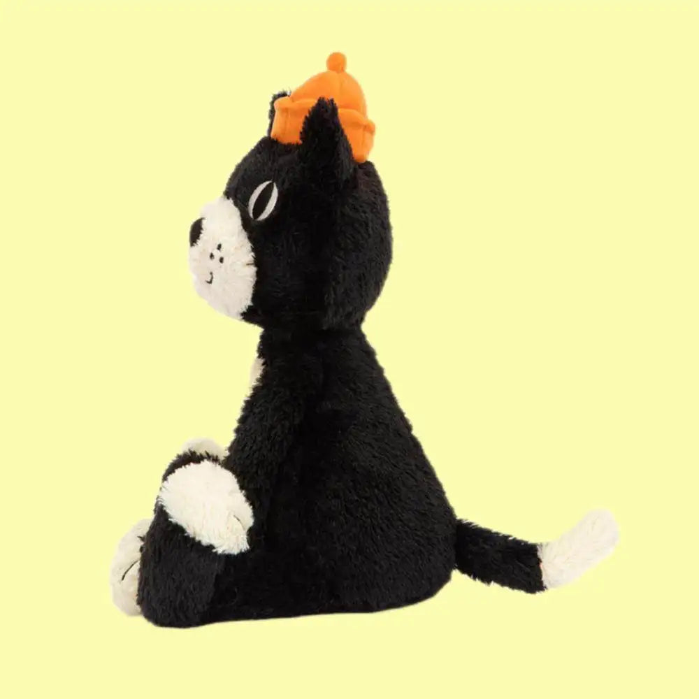 Cute Black and White Cat Plush Doll | Soft Healing Companion Pillow