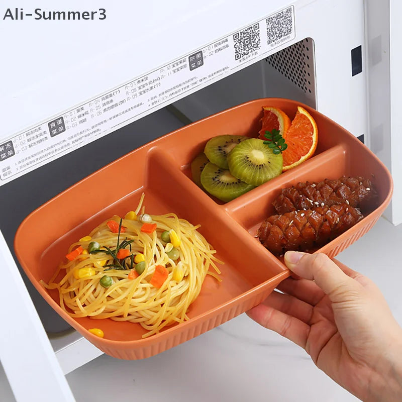Divided Dinner Plate with 3 Compartments | Microwave Safe Kitchenware