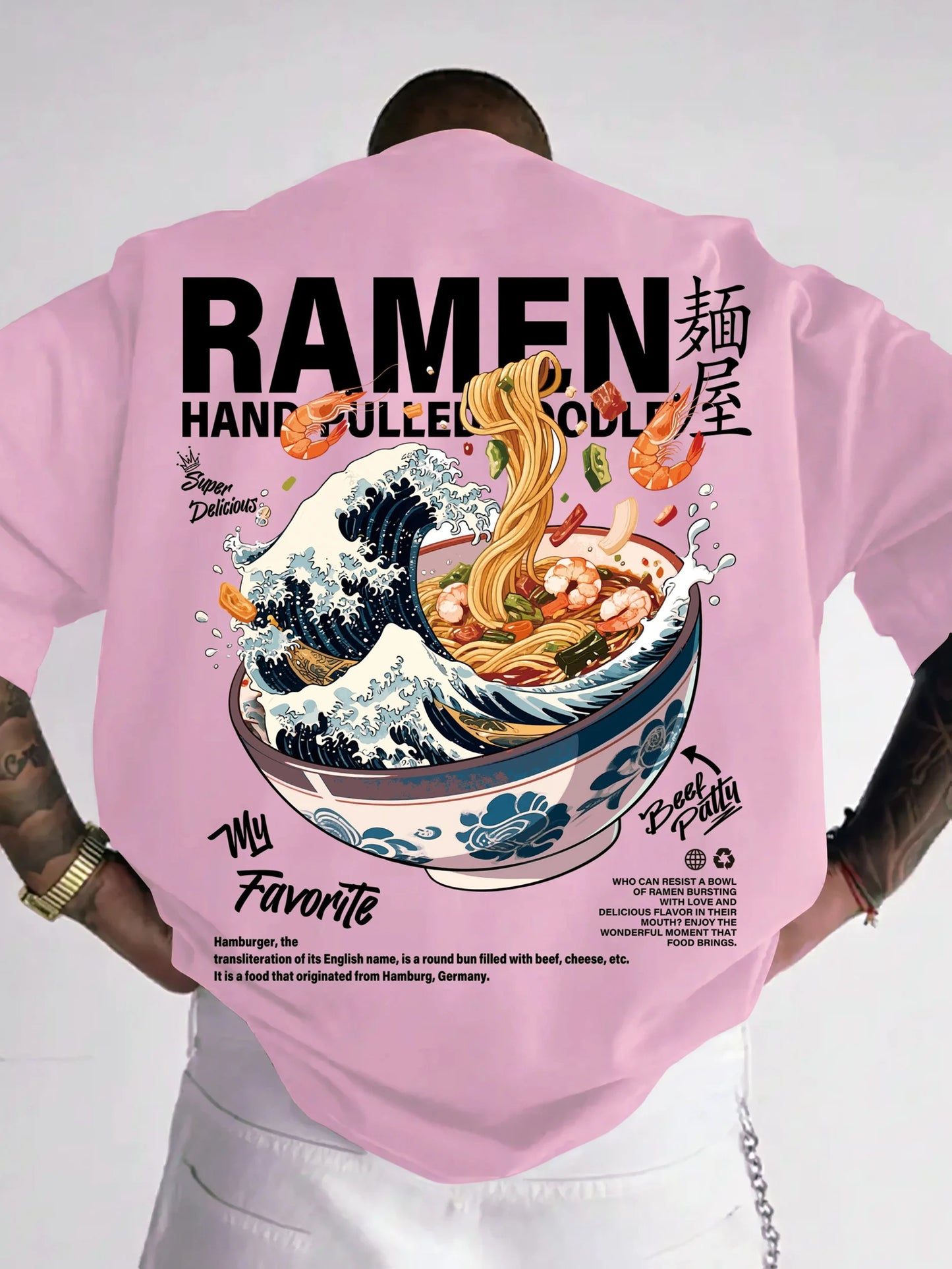 Men's Casual Summer T-Shirt with Japanese Wave Graphic Print