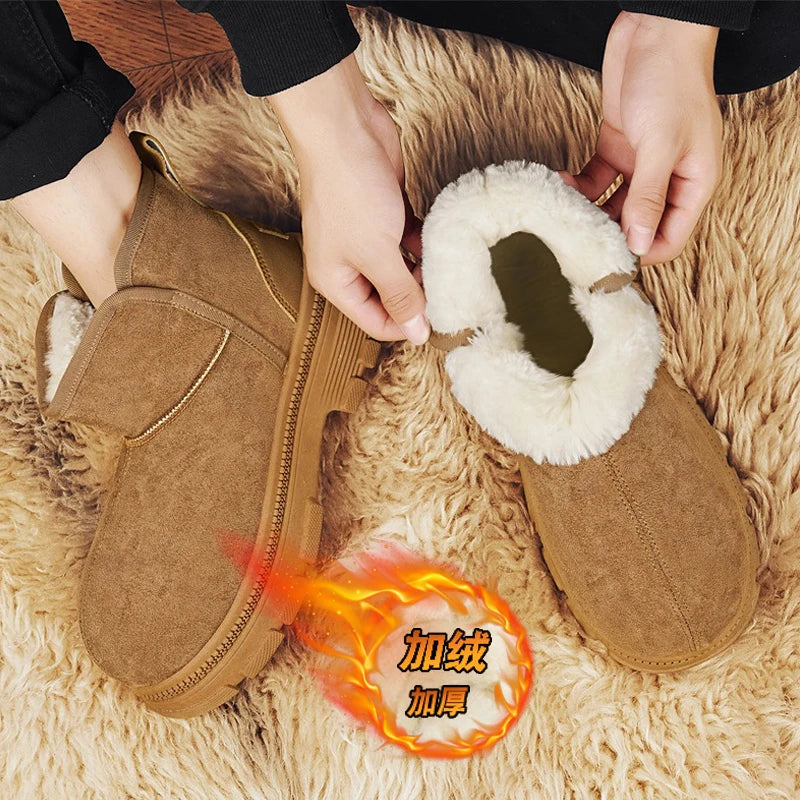 Men's Warm Plush Snow Boots | Cozy Mid-Calf Winter Footwear