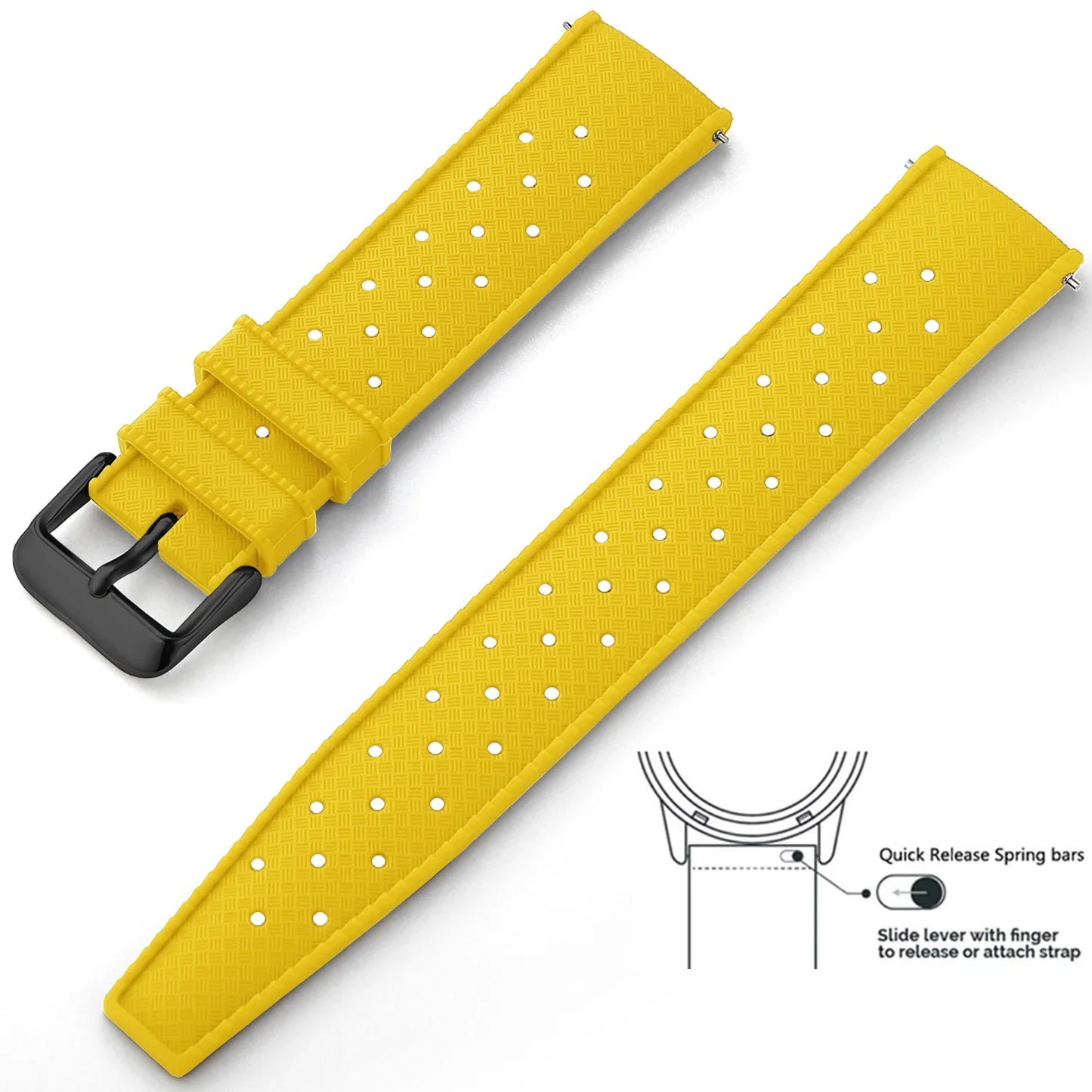 Tropical Silicone Watch Band | Quick Release Rubber Strap
