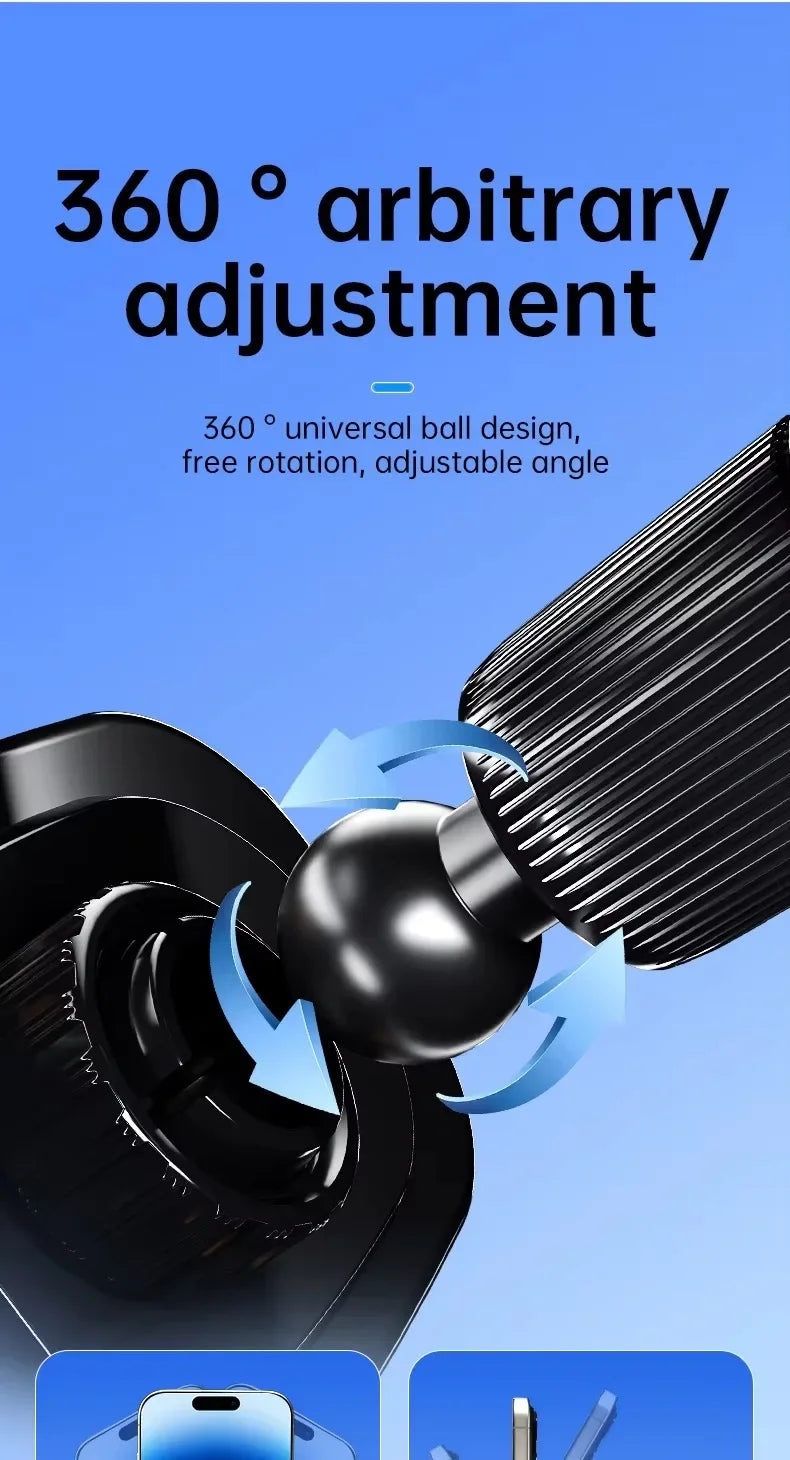 Wireless Car Charger with Fast Charge & Clamping Holder