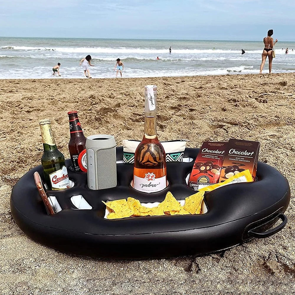 Inflatable Pool Drink Holder | Summer Party Float Cooler Tray