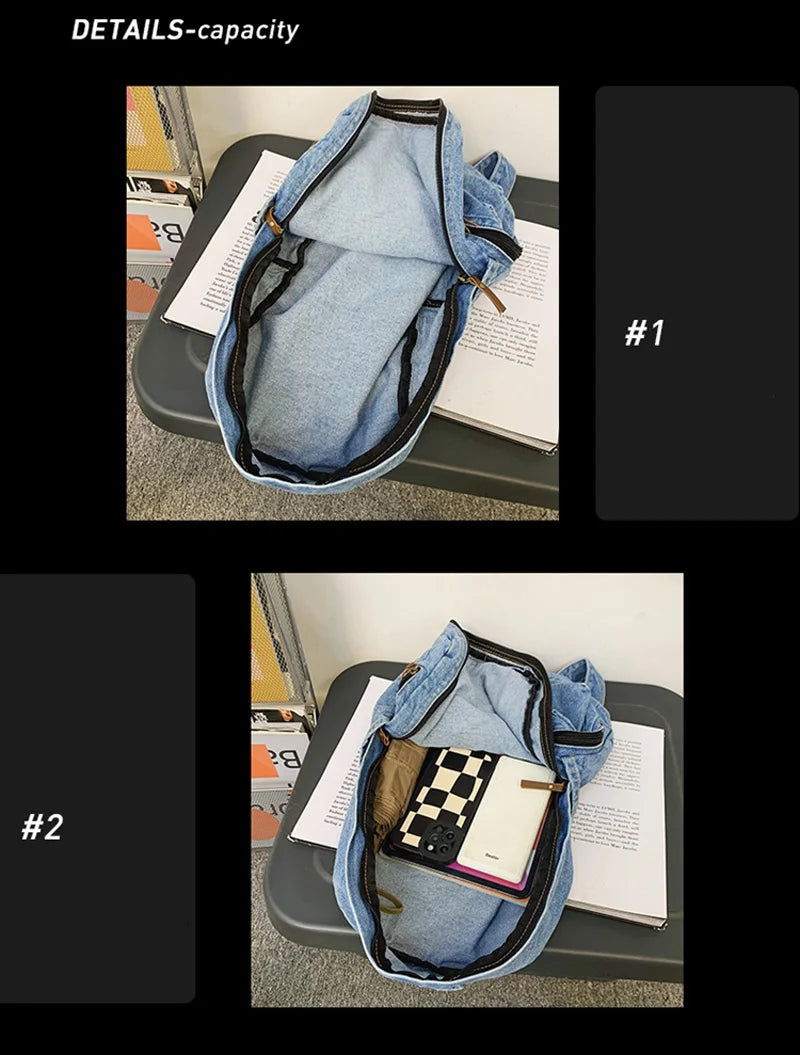 Trendy Denim Backpack for Students | Durable & Stylish Design