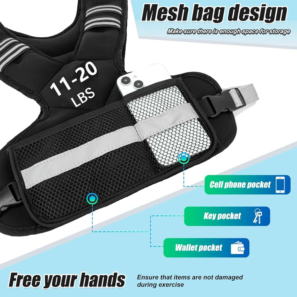 Adjustable Weighted Vest for Enhanced Workouts | 11-20lbs