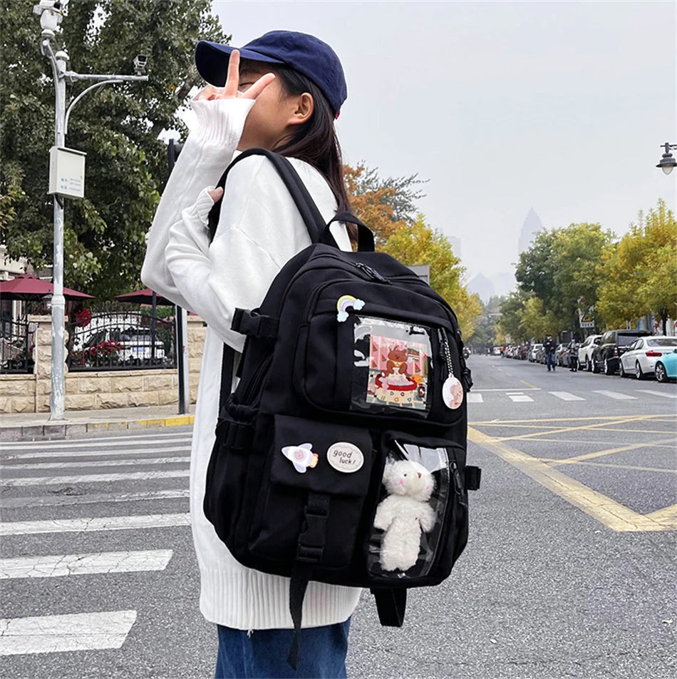 Mochila Bonita Impermeable para Mujer | Mochila Escolar con Múltiples Bolsillos