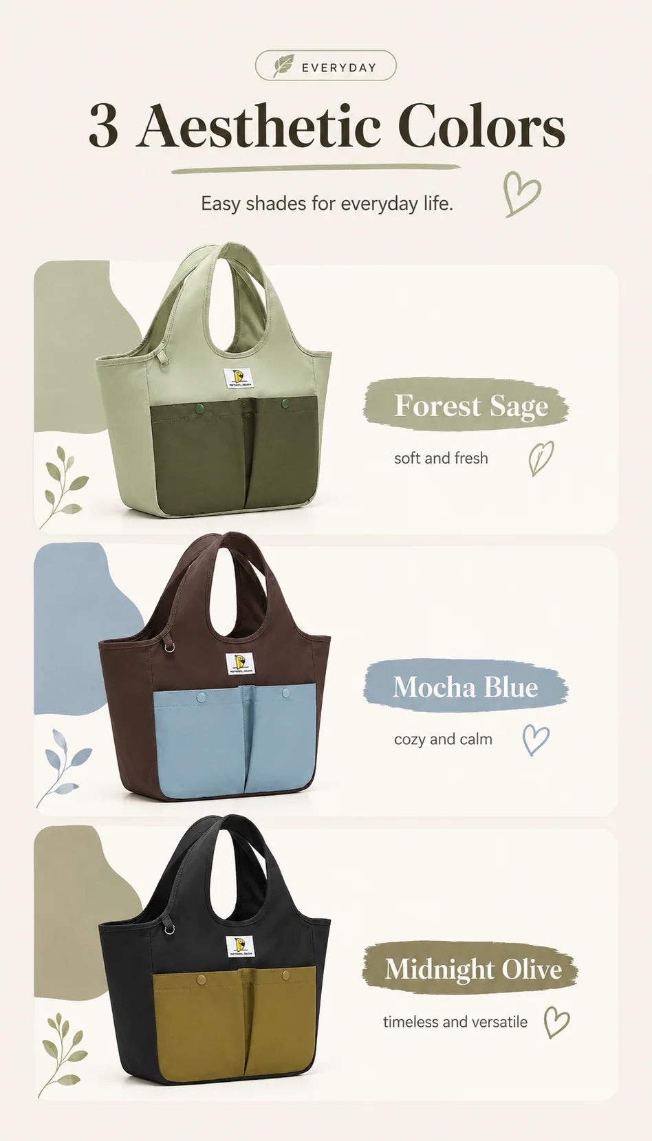 Insulated Lunch Bag Tote Waterproof Portable Large Capacity Bento Box Bag Thermal Cooler Handbag for Office School Picnic