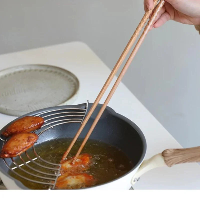 Extra Long Wooden Chopsticks | Polished Beech for Cooking & Dining
