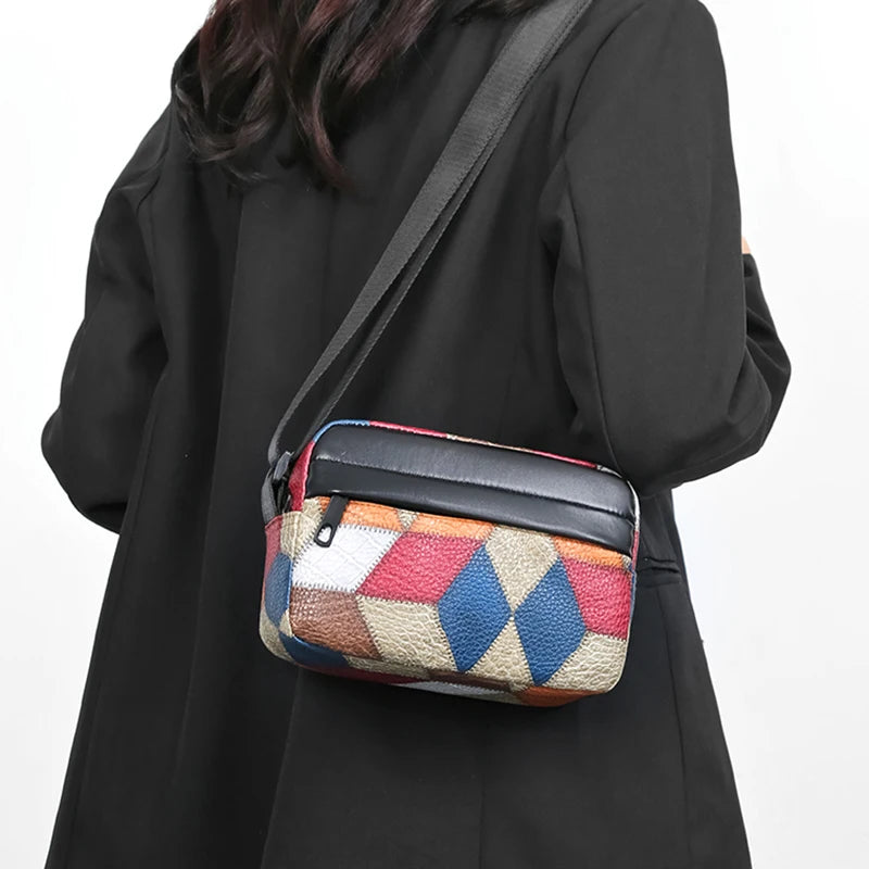Colorblock Shoulder Bag | Trendy Patchwork Crossbody Purse