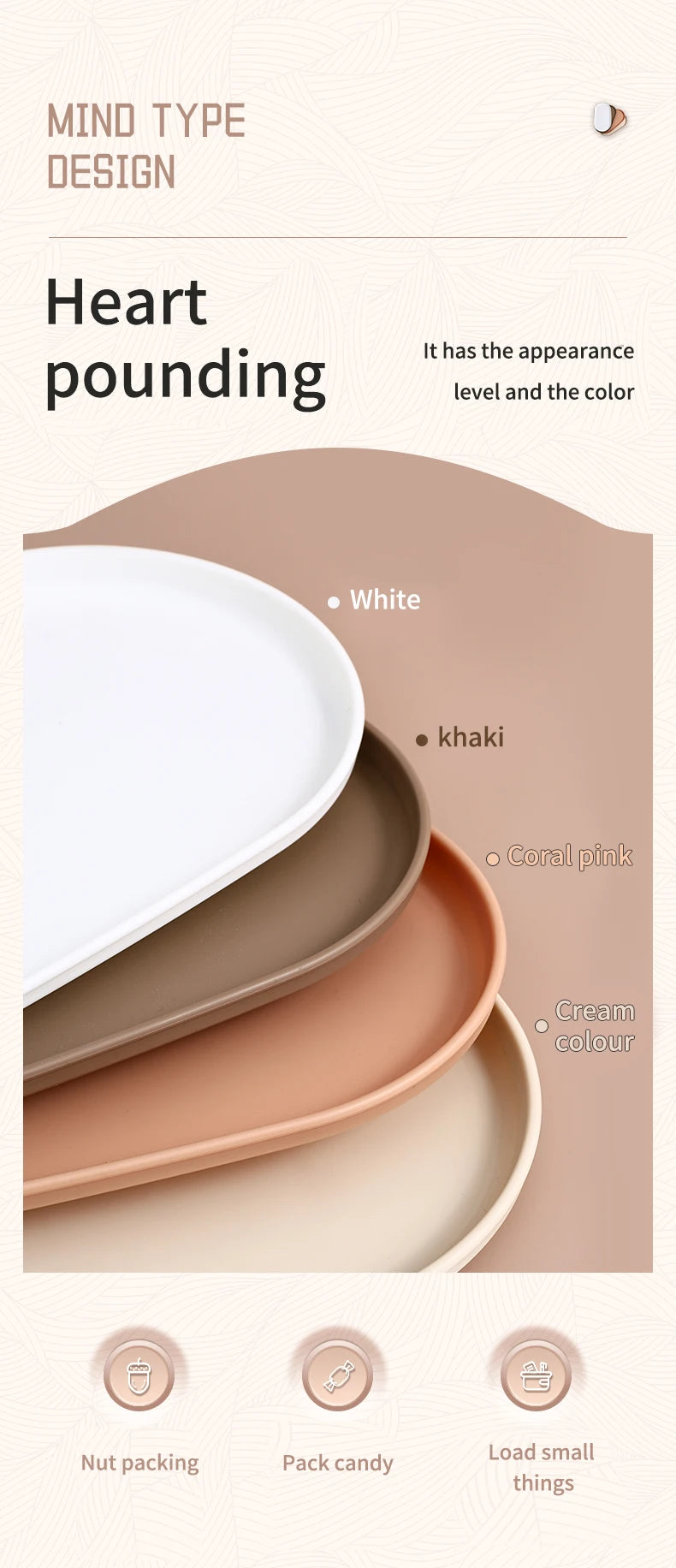 Stackable Plastic Oval Dessert Plates | Large Capacity Food Tray