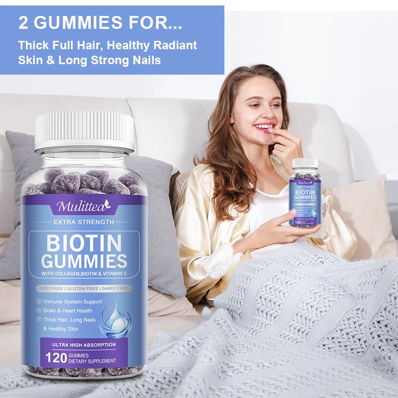 Collagen Biotin Gummies | Support Skin, Hair & Nails Health