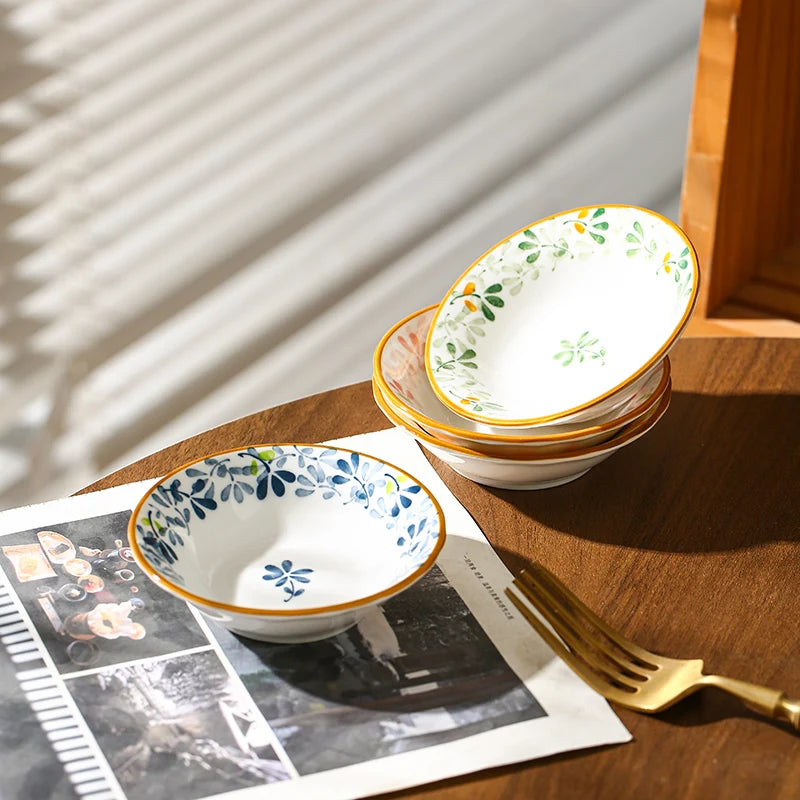 Floral Ceramic Seasoning Dishes - Microwave & Dishwasher Safe