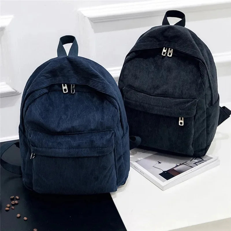 Trendy Corduroy Backpacks for Students | Stylish School Bags