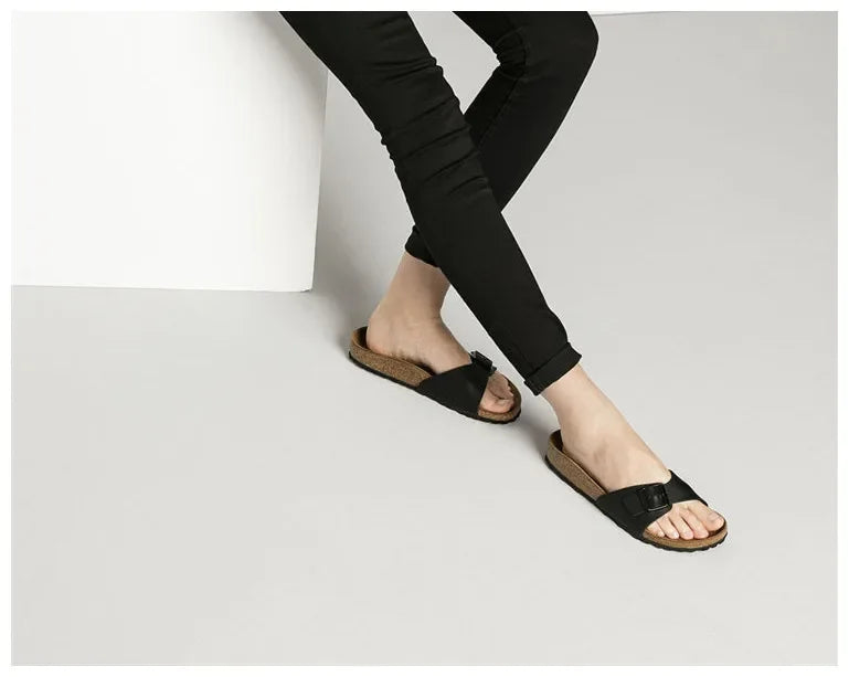 Elegantes chanclas de corcho de verano para mujer | Sandalias informales de playa