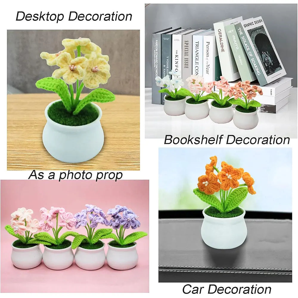 Flores de ganchillo de girasol y tulipán tejidas a mano | Encantadora decoración para el hogar
