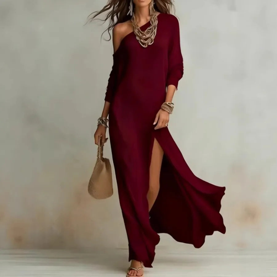 Elegant Long-Sleeved Knitted Dress | Summer Style for Women