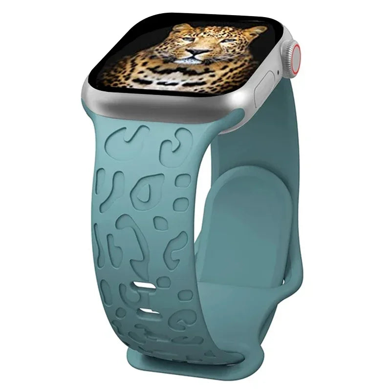 Stylish Engraved Silicone Watch Strap for Apple Watch