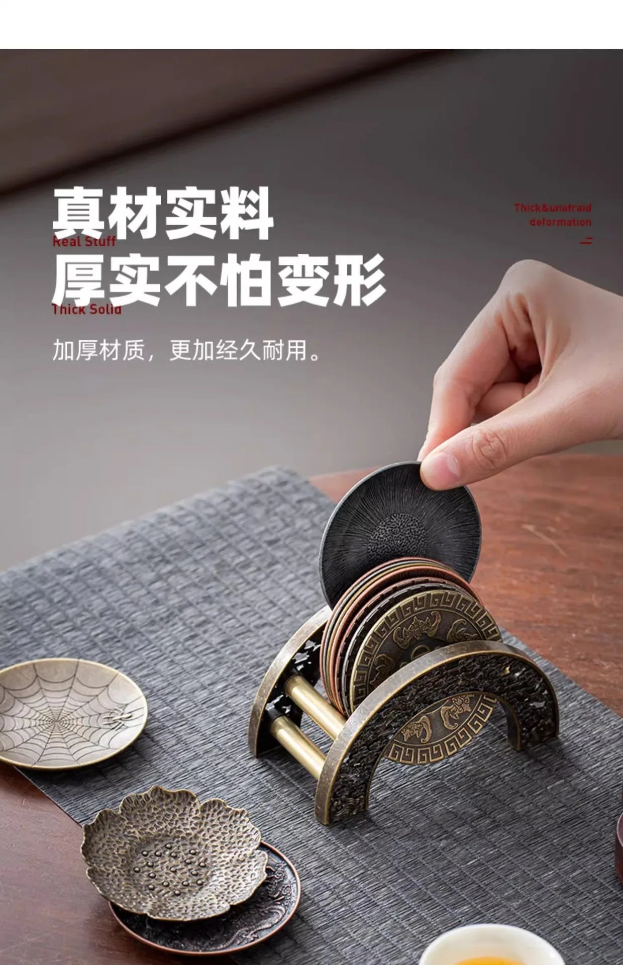 Zen Antique Coasters | Elegant Heat Insulation Tea Accessories