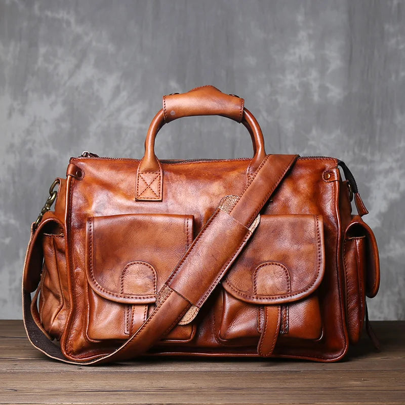 Vintage Handbag | Genuine Leather Crossbody Bag for Men