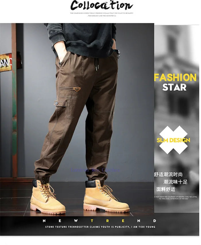 Plus Size Cotton Joggers for Men | Comfortable Ankle-Length Pants