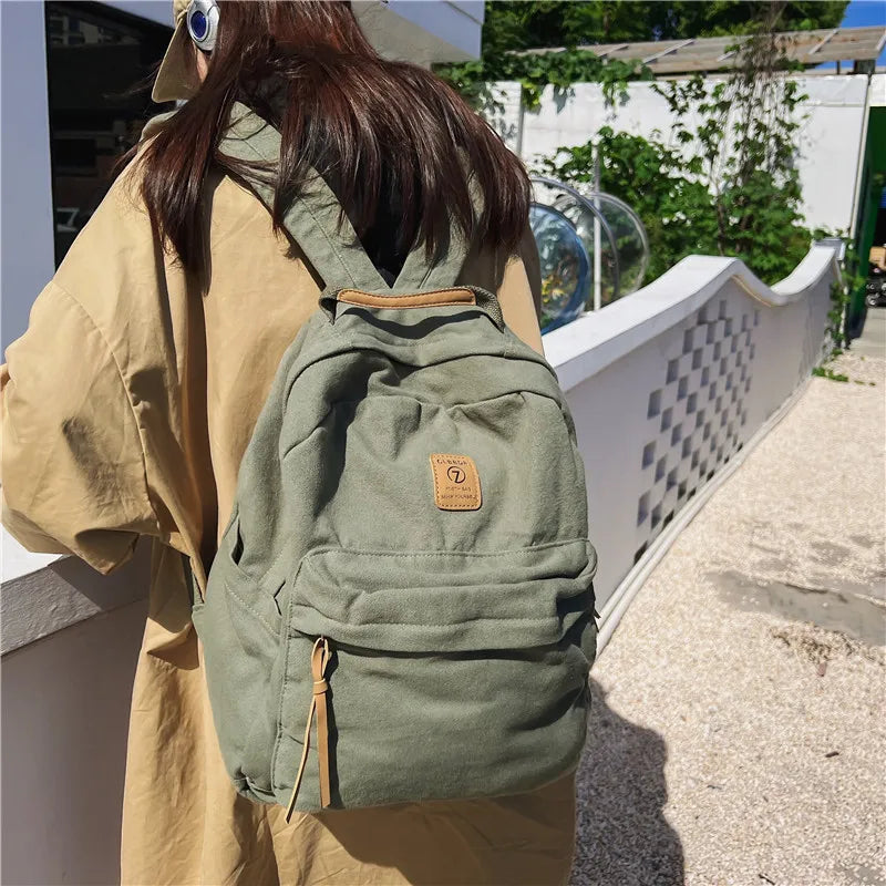 Casual Canvas Backpack for Students | Trendy Unisex College Bag