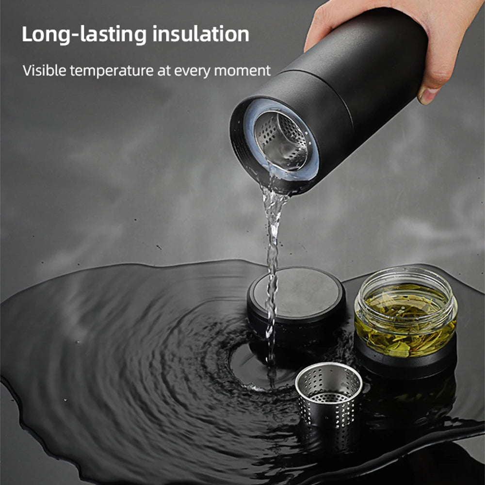 Stainless Steel Tea Infuser Vacuum Flask | Insulated Travel Mug