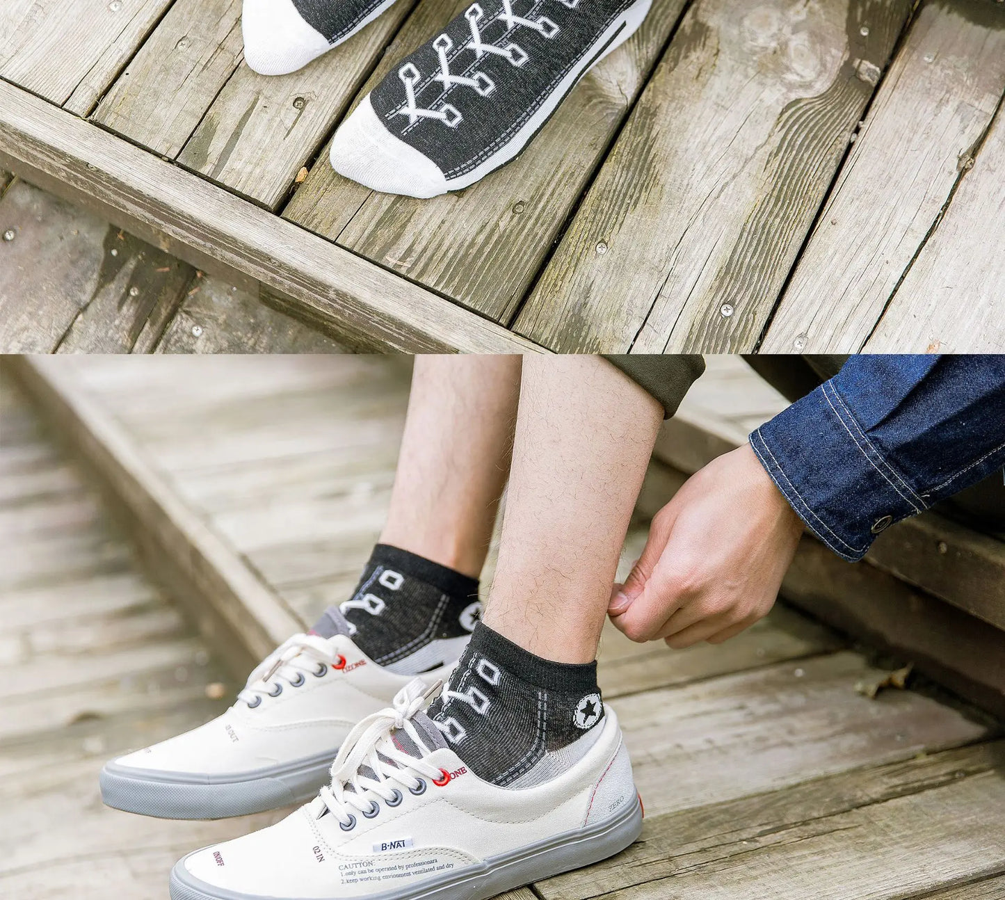 Men's Casual Denim Pattern Socks | Stylish Ankle Comfort