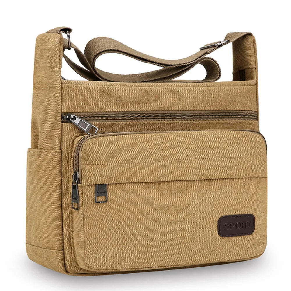 Bolso de Hombro de Lona Duradero de Gran Capacidad | Estilo Bandolera Versátil