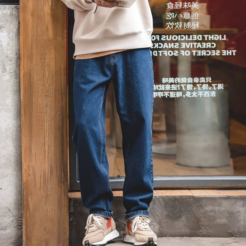 Men's Retro Loose Straight Denim Jeans | Oversized Baggy Trousers