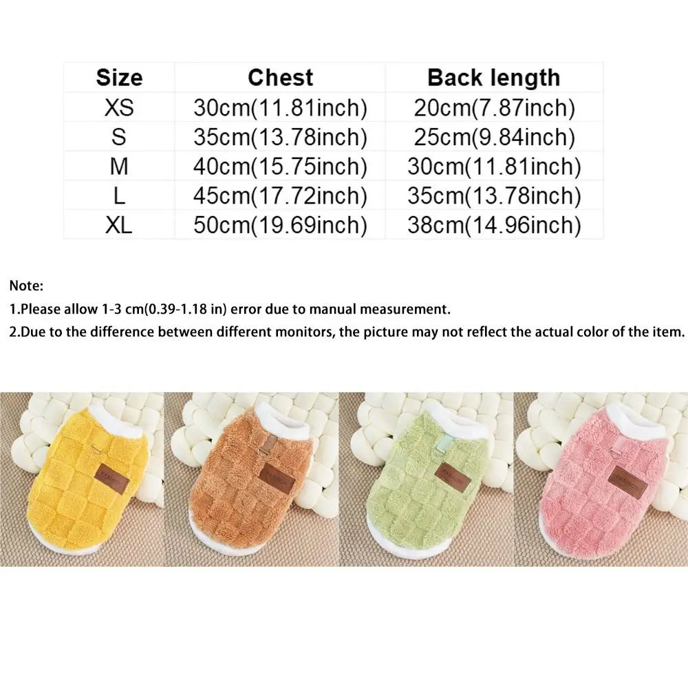 Comfortable Velvet Winter Dog Pullover Vest | Soft & Warm Coat